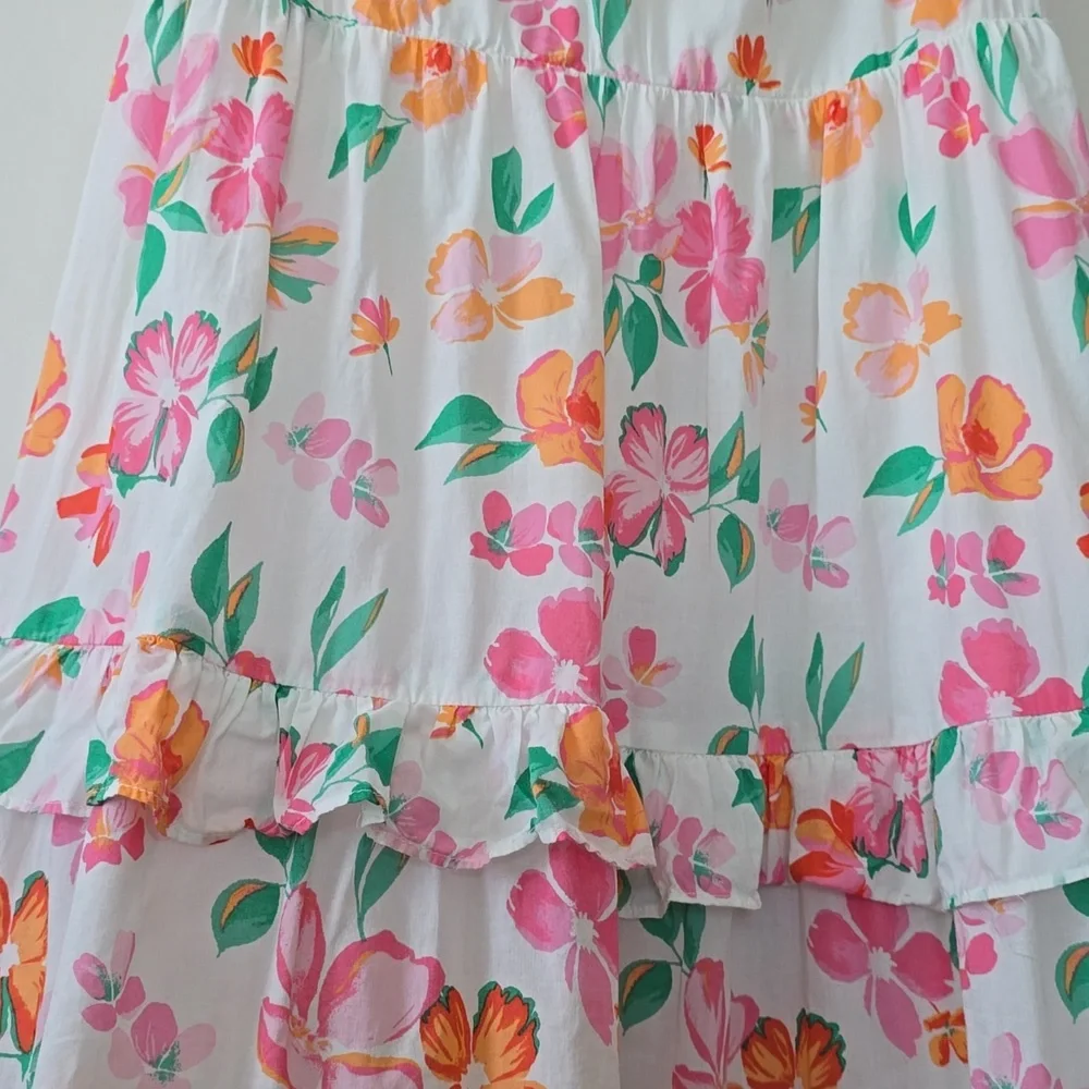 J. Crew Floral Print Midi Tiered Dress Size Small